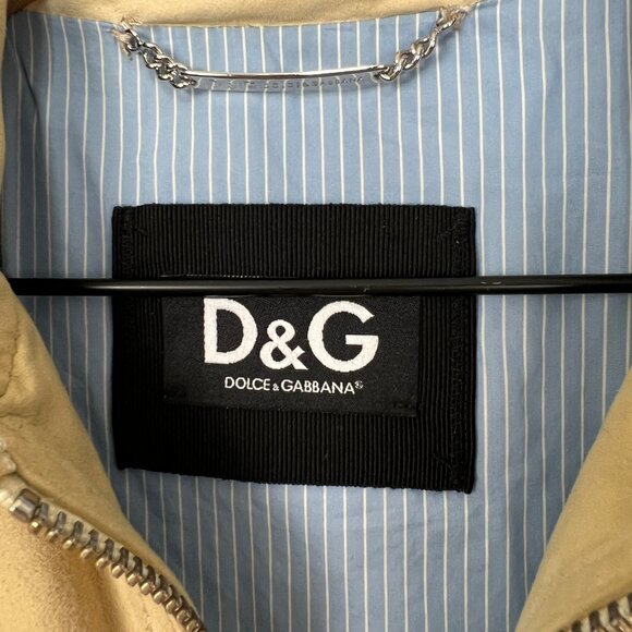 Vintage Dolce & Gabbana 90s Y2K Suede Leather Bomber Jacket 2000s Designer Coat - Picture 8 of 15